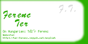 ferenc ter business card